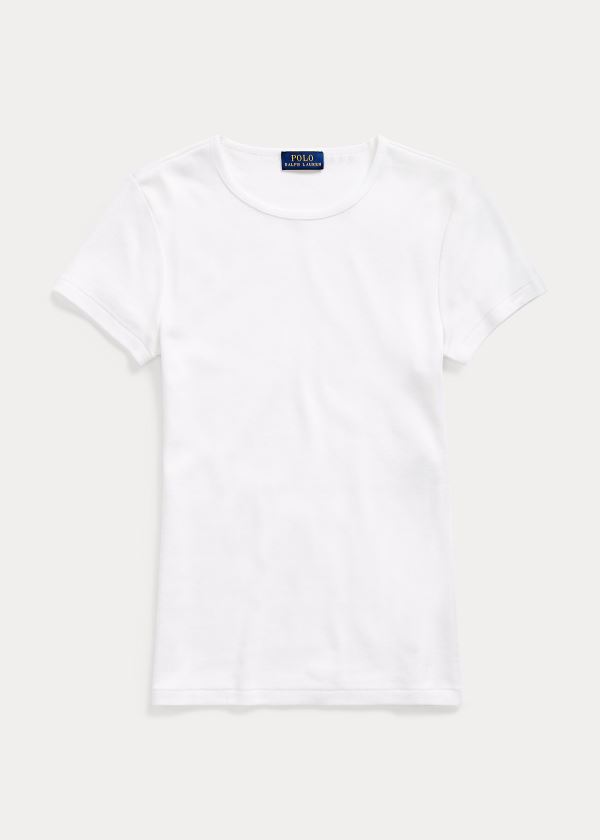 Playeras Polo Ralph Lauren Mujer Blancos - Short-Sleeve Crewneck - NIKBL5329